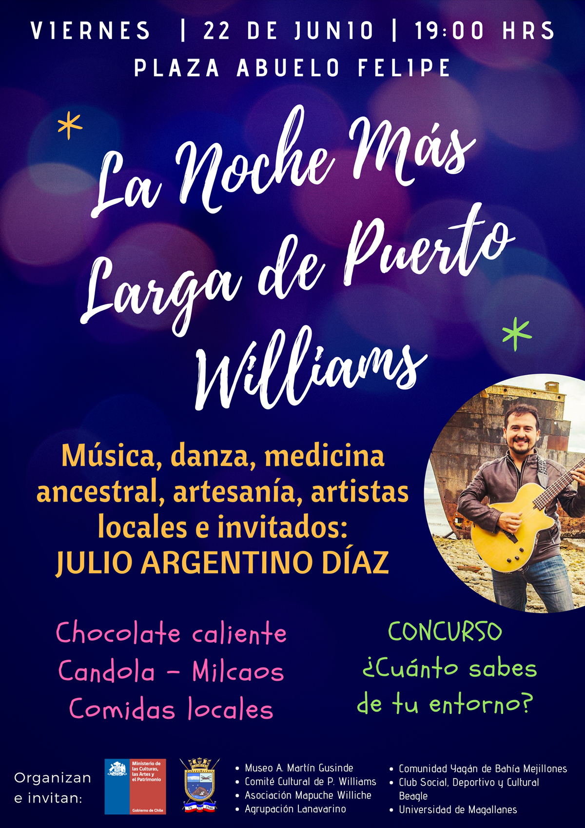 ESTE VIERNES 29 DE JUNIO SE REALIZARÁ LA POSTERGADA NOCHE MAS LARGA DE PUERTO WILLIAMS